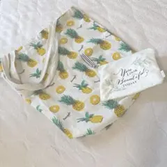 内ポケット付きパイナップル柄 エコバッグトートバッグ & ポーチ