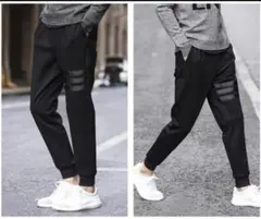 メンズメッシュジョガーパンツ 黒 XL スウェット ジャージ下 ランニング