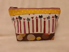 ハンドメイド 猫柄 ポーチ ミニポーチ
