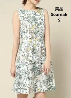 【翌日発送】美品☆Soareak フラワープリントノースリーブワンピース S