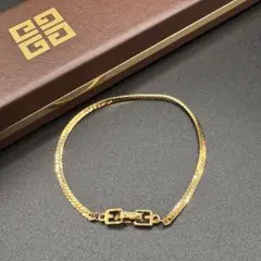 美品✨ジバンシィ ブレスレット 喜平　ゴールド ヴィンテージ　Gロゴ プレート