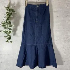 GRLグレイル デニム スカート ダークブルー フレアスカート Sサイズ 古着