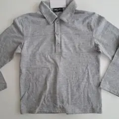 グレー 長袖ポロシャツ