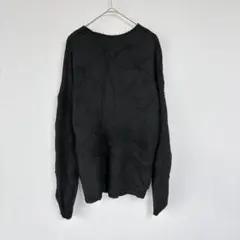 ニットセーター【S】ブラック 100%アクリル 無地 シンプル 長袖