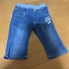 刺繍デザイン デニムハーフパンツ 130 ★
