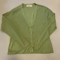 【クリスチャンオジャール】ニットカーディガン　絹混　上品　羽織　緑