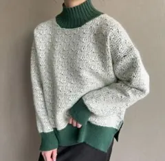 【お値下げ中】JUNOAH ダブルジャガードハイネックニット　セーター