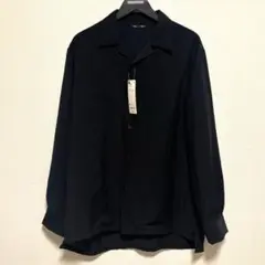 新品未使用品！GU テクスチャーオープンカラーシャツ黒M