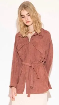 スナイデル♦︎スエード調ブルゾン　ベルト付き　くすみピンク　F