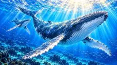 【デジタルアート】ザトウクジラ