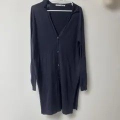 evam eva ロングカーディガン ネイビー　コットン×シルクのサムネイル
