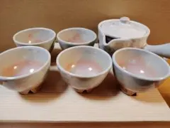 萩焼 桂仙」陶器製急須と茶碗セット6客 - メルカリ