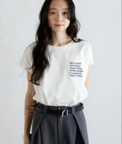 【新品】BONJOUR SAGAN レタリング刺繍フレンチスリーブTシャツ