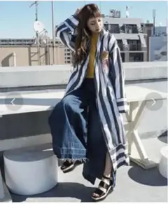 MURUA 花柄　刺繍　ガウン　薄コート