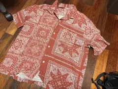 ペイズリー シャツ 赤 GU XL バンダナシャツ ジーユー