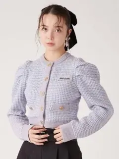 【LILY BROWN×MARY QUANT】ツイードニットカーディガン