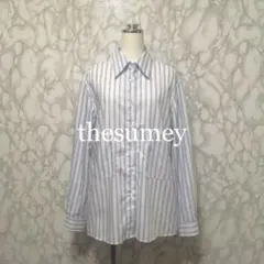美品　thesumey デザインポケットシャツ　ストライプのサムネイル