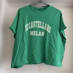 ロゴ 半袖Tシャツ グリーン フリーサイズのサムネイル