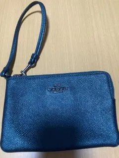 COACH コーチ ポーチ メタリックグリーンのサムネイル