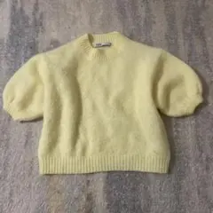 ZARA イエロー 半袖ニットセーター