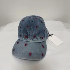 新品未使用 ZARA ザラ デニム ハート刺繍 キャップ 帽子