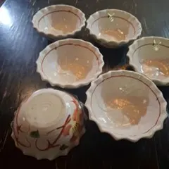 花柄陶器皿 6個セット 皿 深型