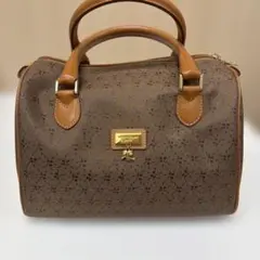 ブラウン型押しデザインハンドバッグ