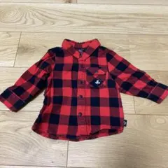 BABY-DOLL 男の子　チェック柄　シャツ 80サイズ ミッキー　ディズニー