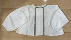 【新品タグ付き】❇︎ehka sopo❇︎エヘカソボ刺繍ホワイトシャツ✳︎七分袖