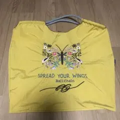 ★美品★エコバッグ　買い物袋　Mサイズ　ボールアンドチェーン　バタフライ