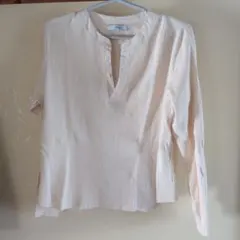 relume ベージュワッフル ヘンリーネックTシャツ