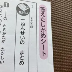 ★小2小学二年生国語答えたしかめシート　テスト光村図書光文書院一ねんせいのまとめのサムネイル