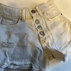 ZARA ベージュ ダメージ加工 ショートパンツ サイズ6