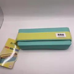 Arkno ファスナー付きペンケース 水色と黄色