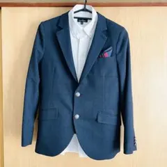 ネイビー チェック柄 ブレザー