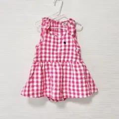 Polo baby ピンク ギンガム ロンパース 80