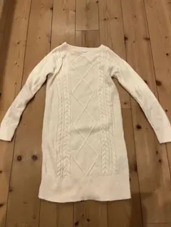 GAP KIDS アイボリー ケーブルニット ワンピース M