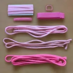 カラー紐・テープセット ピンク系 手芸素材