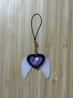 期間限定値下げ　紫　レジン　シャカシャカ　キーホルダー　チャーム　ハンドメイド