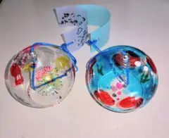 手描き風鈴 2個セット 金魚 花火