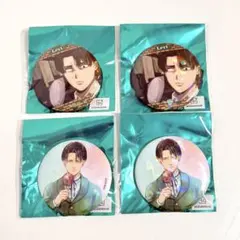 進撃の巨人 ホログラムカンバッジ Break Time リヴァイ 4点