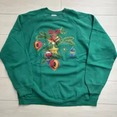 XL【USA古着】クリスマス　ラグランスリーブ　スウェット　Hanesのサムネイル