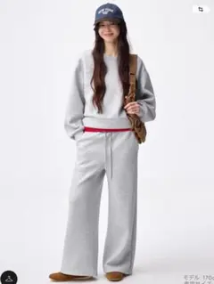 gu ジーユー　パフスウェットバギーパンツ L標準丈　カラー GRAY