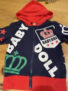 BABYDOLL フルジップパーカー 100cm ネイビー/レッド