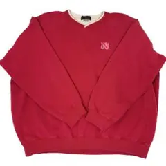 USA スウェット XXLレッド 刺繍 ヴィンテージ ワンポイント