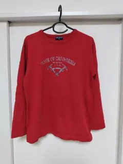 【OLD UNIQLO】ヴィンテージ ロンT レッド系 M ユーズド加工