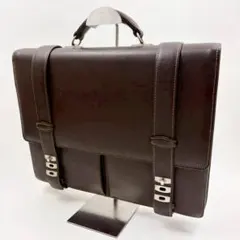 BALLY バリー ビジネスバック レザー ダークブラウン ダブルベルトのサムネイル
