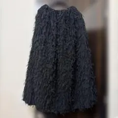 ブラック フリンジ ロングスカートのサムネイル