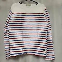 BEAMS HEART ボーダー長袖カットソー ホワイト×ブルー×レッドのサムネイル