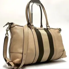 美品　グッチ　ミニボストン　ハンドバッグ　2way シェリーライン　レザー